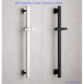 SQUARE SHOWER RAIL STAINLESS STEEL SILVER SQUARE SHOWER SET