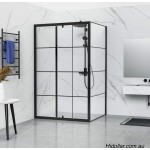 BLACK SHOWER SCREEN SEMI FRAME SQUARE SHOWERSCREEN SHOWER CABIN ENCLOSURE 900X1900