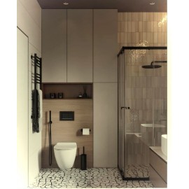 BLACK SQUARE SHOWER SCREEN SHOWERSCREEN SHOWER CABIN ENCLOSURE CUBICLE AU 80/90/100cm