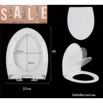 ROUND SOFT CLOSE SOFT-CLOSE TOILET SEAT WHITE QUICK RELEASE 450X370mm