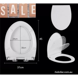 ROUND SOFT CLOSE SOFT-CLOSE TOILET SEAT WHITE QUICK RELEASE 450X370mm