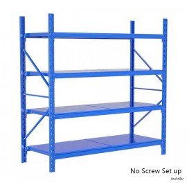 Steel Warehouse Shelf Garage Shelving Rack Shoe Rack 2X1.5X0.5M 300Kg NO SCREW