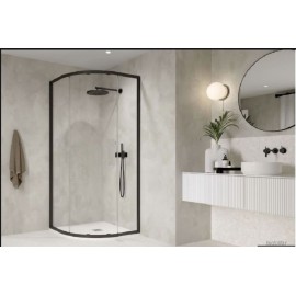 QUADRANT SHOWER SCREEN SHOWERSCREEN SHOWER CABIN ENCLOSURE BLACK 900