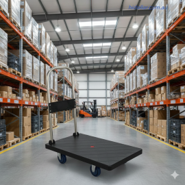 FOLDABLE PLATFORM TROLLEY 70X40CM 120KG HAND TRUCK FOLDING CART SILENT