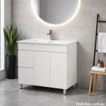 BATHROOM VANITY WASH BASIN STAND CABINET 2 DRAWER 750/900  HIGHER OPTIONS WHITE OR TIMBER FINISH