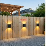 SOLAR WALL LIGHT SOLAR DOWNLIGHT SOLAR SPOT LIGHT GARDEN FENCE DECK PATH UP AND DOWN GROUND FLOOR 4LED LIGHT