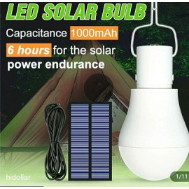 OFF GRID LED SOLAR RECHARGEABLE BULB CAMPING LAMP MARKET EMERGENCY BBQ FISHING LIGHT