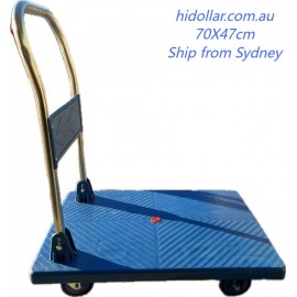 FOLDABLE PLATFORM TROLLEY 70X47CM 150KG ASSEMBLED HAND TRUCK FOLDING CART SILENT