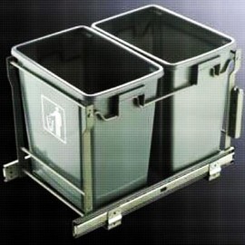 DOOR MOUNTABLE 40L KITCHEN CONCEALED PULLOUT PULL OUT BIN DUAL BIN WORM FARM +1LID