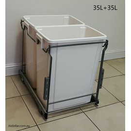 DOOR MOUNTABLE 70L KITCHEN CONCEALED BIN PULLOUT PULL OUT SLIDING LAUNDRY BIN