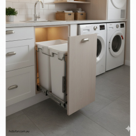 DOOR MOUNTABLE 70L KITCHEN CONCEALED BIN PULLOUT PULL OUT SLIDING LAUNDRY BIN