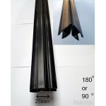 MAGNETIC BLACK PVC PLASTIC SHOWER SCREEN DOOR WATER SEAL STRIP 2M 180/90 
