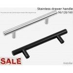 SILVER BLACK KITCHEN WARDROBE PULL KNOB BATHROM DRAWER HANDLE DOOR GRIP HANDLE STAINLESS 96/128/160