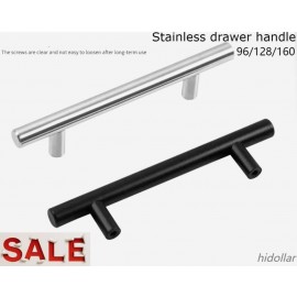 SILVER BLACK KITCHEN WARDROBE PULL KNOB BATHROM DRAWER HANDLE DOOR GRIP HANDLE STAINLESS 96/128/160