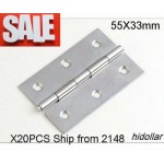 STAINLESS CUPBOARD CABINET DRAWER BOX 55MM FURNITURE HINGES BOX DOOR WARDROBE X20 FREE POST