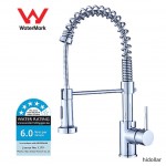 WELS BRASS KITCHEN MIXER TAP LAUNDRY SINK PULLOUT FAUCET SWIVEL STEAM/SPRAY 5STAR SILVER