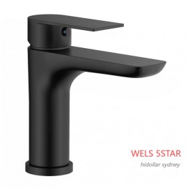 WELS STANDARD ROUND BASIN MIXER TAP 5STAR BLACK