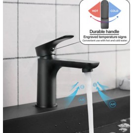 WELS STANDARD ROUND BASIN MIXER TAP 5STAR BLACK