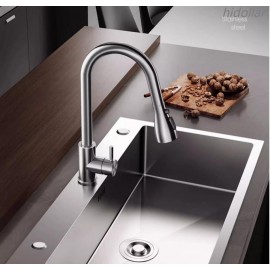 Kitchen Sink Bowl Under Top Mount 304 Stainless Steel Laundry Square Sink +Strainer 50X40cm