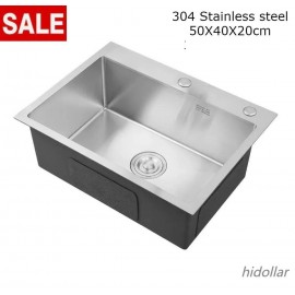 Kitchen Sink Bowl Under Top Mount 304 Stainless Steel Laundry Square Sink +Strainer