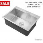 Kitchen Sink Bowl Under Top Mount 304 Stainless Steel Laundry Square Sink +Strainer