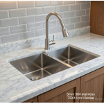 Double Kitchen Sink Bowl Under Mount Top Mount 304 Stainless Steel Square Sink 3MM Free Strainer Drainer