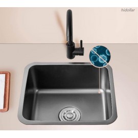 SQUARE KITCHEN LAUNDRY SINK BOWL GUNMETAL BLACK STAINLESS SINK FREE STRAINER