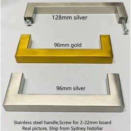 SQUARE SILVER GOLD KITCHEN WARDROBE BATHROM DRAWER HANDLE DOOR GRIP HANDLE96/128 