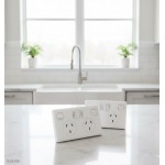 DOUBLE USB CHARGER DUAL POWER SOCKET POWER POINT 2A 5V SAA POWERPOINT SWITCH WHITE