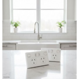 DOUBLE USB CHARGER DUAL POWER SOCKET POWER POINT 2A 5V SAA POWERPOINT SWITCH WHITE