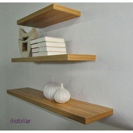 3PCS SOLID FLOATING SHELF SET WALL SHOP DISPLAY CONCEAL FITTING BEECH