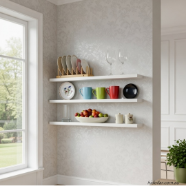 3PCS SOLID FLOATING SHELF SET WALL SHOP DISPLAY CONCEAL FITTING 60/80/100