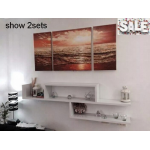 L SOLID FLOATING SHELF SET SHOP WALL DISPLAY CONCEALED FITTING MAT 80CMX2