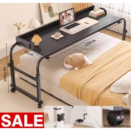 MOBILE TROLLEY COMPUTER TABLE LAPTOP IPAD STUDY HOSPITAL HALL DESK W140-200 or W160-220 BLK WHT TMB