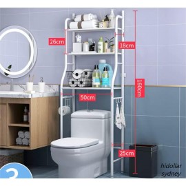 OVER TOILET BATHROOM STORAGE RACK SHELF STORAGE UNIT 3TIER METAL BATHROOM ORGANIZER