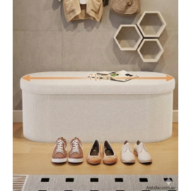 BOUCLE SHOE CHANGE STOOL BEDROOM STOOL STORAGE OTTOMAN FOOTREST FOOT STOOL BENCH