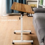 TILTABLE MOBILE OVERBED TROLLEY TABLE LAPTOP IPAD STUDY HOSPITAL DESK HI ADJUST