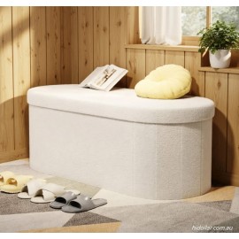 BOUCLE SHOE CHANGE STOOL BEDROOM STOOL STORAGE OTTOMAN FOOTREST FOOT STOOL BENCH