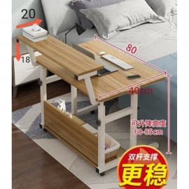 MOBILE OVERBED TROLLEY TABLE LAPTOP IPAD STUDY HOSPITAL HALL DESK + BOOK SHELF