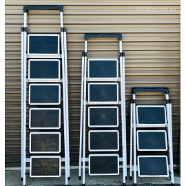 STEEL FRAME WIDE TREAD THREE STEP LADDER FOLDABLE 3 STEP LADDER FLAT TOP
