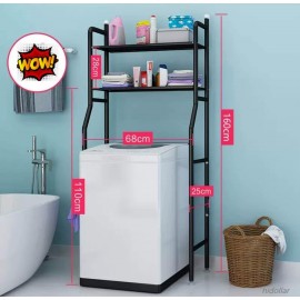TOP LOAD OVER WASHING MACHINE TOILET RACK SHELF STORAGE LAUNDRY ORGANIZER UNIT WHITE/BLACK