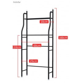 TOP LOAD OVER WASHING MACHINE TOILET RACK SHELF STORAGE LAUNDRY ORGANIZER UNIT WHITE/BLACK